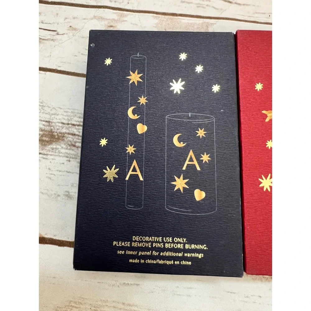 Anthropologie Candle Charms Gold Celestial Letter T Love Heart Set‎ of 2 OS